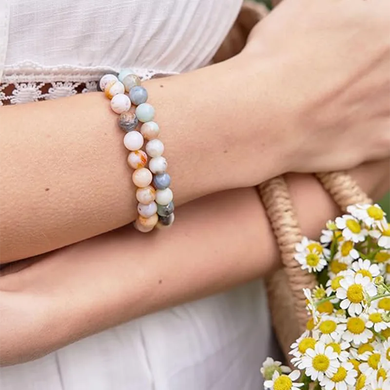 Braccialetti con perline da donna in pietra naturale