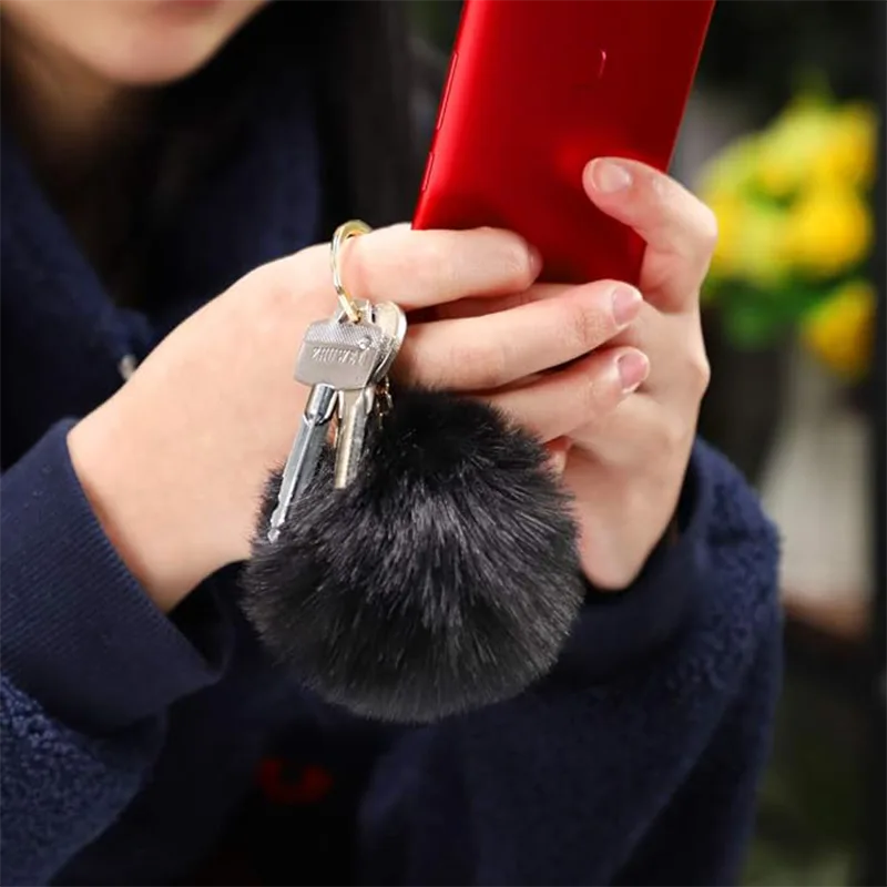 Portachiavi in ​​morbido peluche in pelliccia sintetica